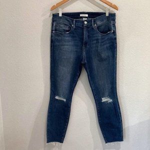Good American High Rise Good Legs Distressed Stretch Crop Jeans
